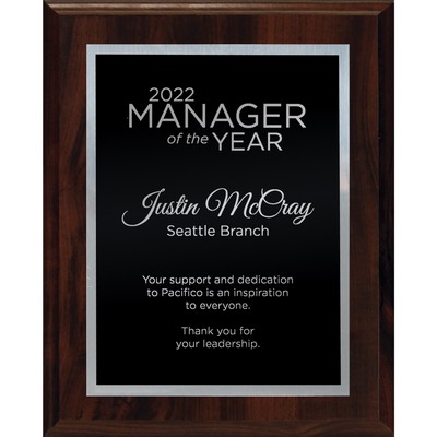 Simplicity Plate on Walnut Finish Board