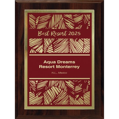 Simplicity Plate on Walnut Finish Board