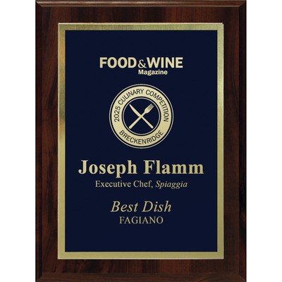 Simplicity Plate on Walnut Finish Board