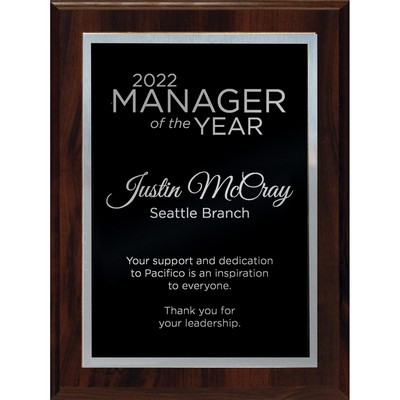 Simplicity Plate on Walnut Finish Board